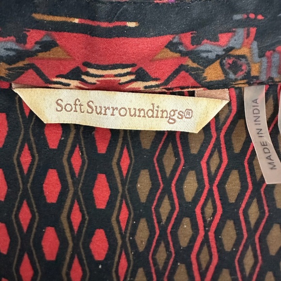 Soft Surroundings Boho Tribal Print Long Sleeve Tunic Aztec Southwestern Size 2X - Picture 6 of 12